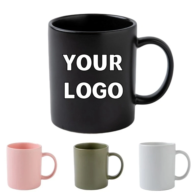 Custom Logo 12 oz. Advertising Matt Ceramic Mugs 1