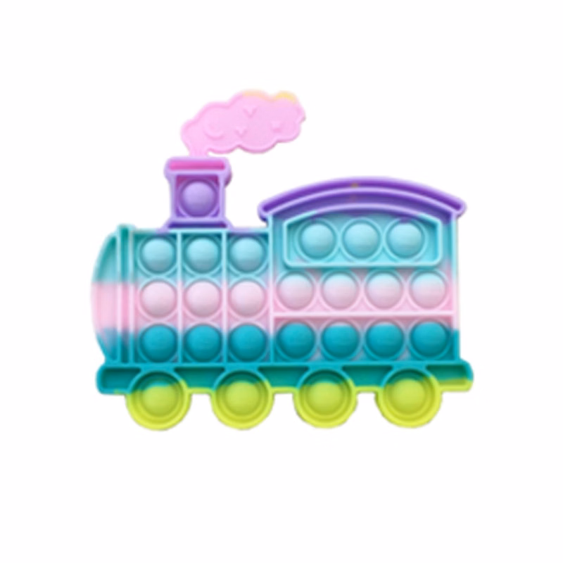 Macaron-colored train Push Pop Bubble Sensory Fidget Toys