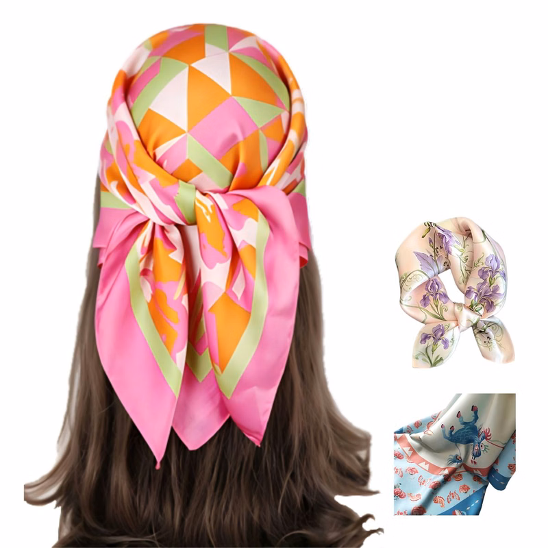 Elegant Silk Bandana Head Scarf