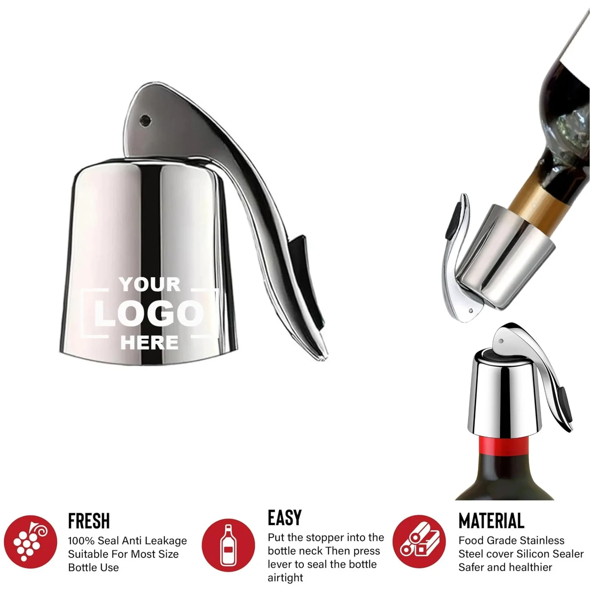 Wine Preservation Lever Stainless Steel Wine-Stopper 1