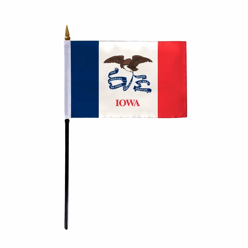 4"x6" & 12"x18'' Iowa ePoly Printed Stick Flags