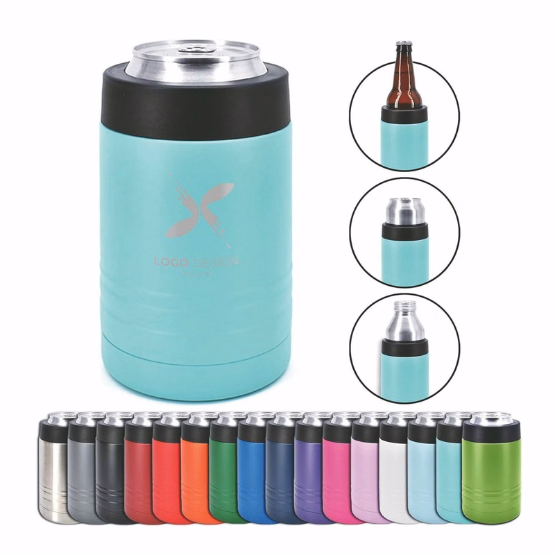 4-in-1 Stainless Steel 12oz Double Wall Vacuum Insulated Can or Bottle Cooler Keeps Beverage Cold