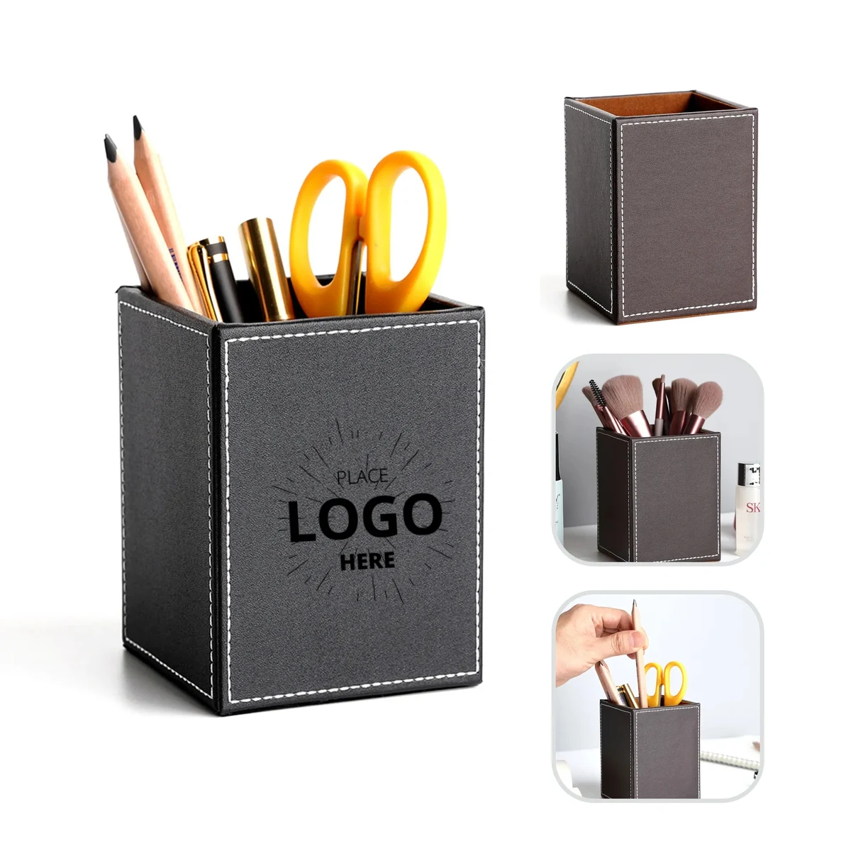Leather Square Pen Holder 1