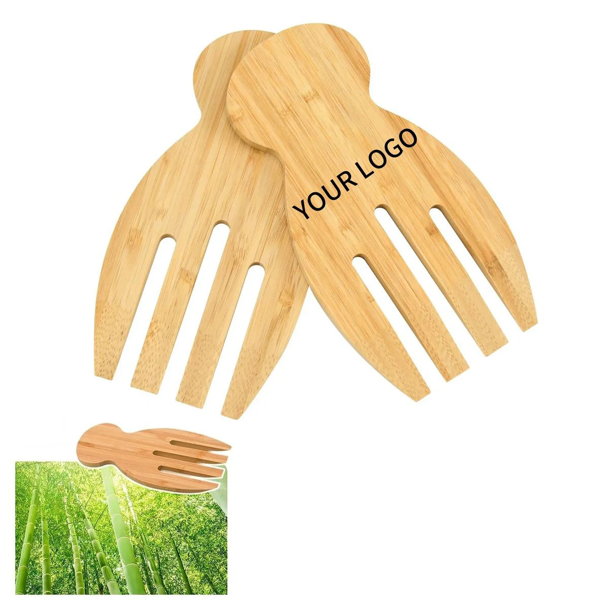 Durable Bamboo Cooking Salad Tongs 1