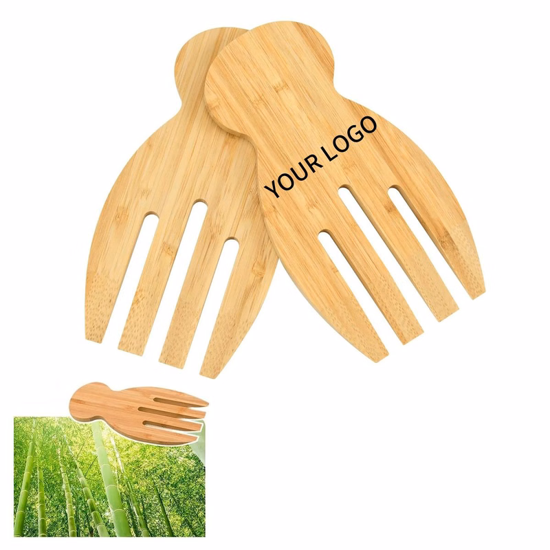 Durable Bamboo Cooking Salad Tongs