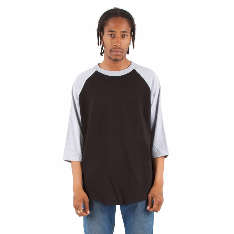 Shaka Wear Adult Three-Quarter Sleeve Raglan T-Shirt
