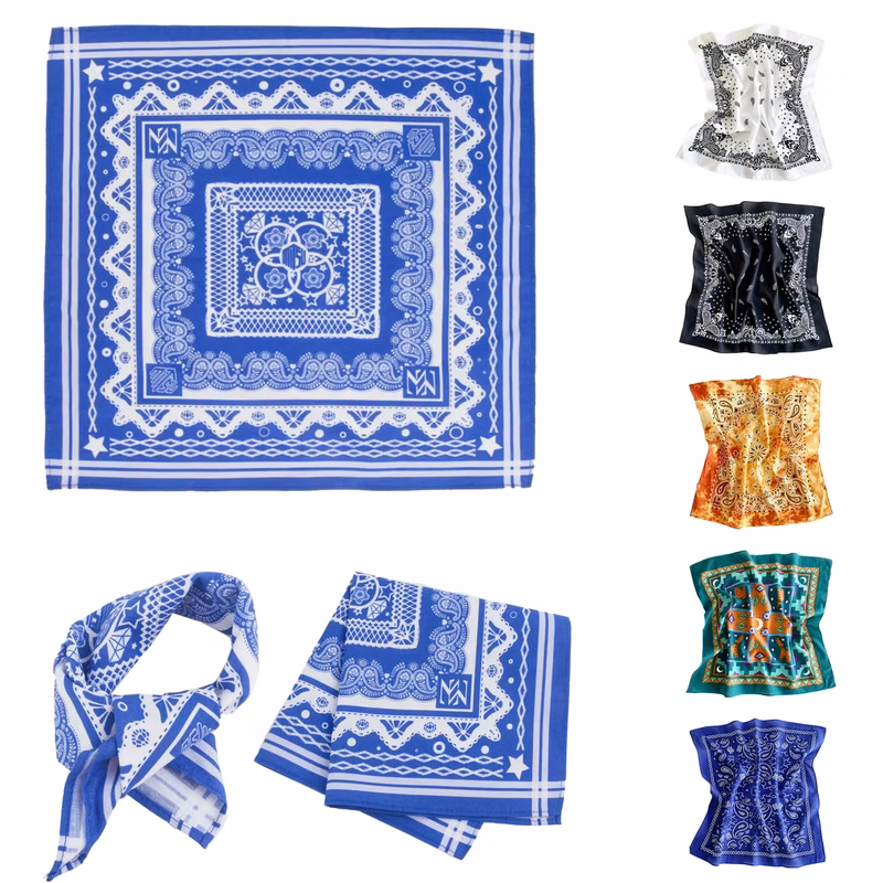Polyester Paisley Patterned Square Scarf