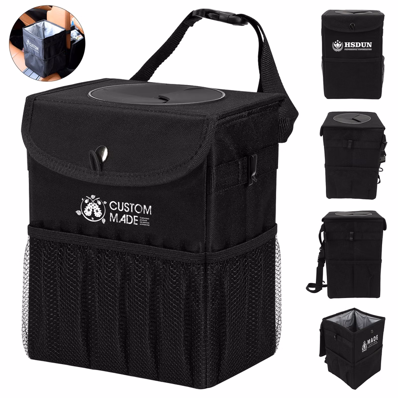 Foldable Waterproof Oxford Car Trash Bin Storage Bag (5.9 x 5.9 x 9.8)