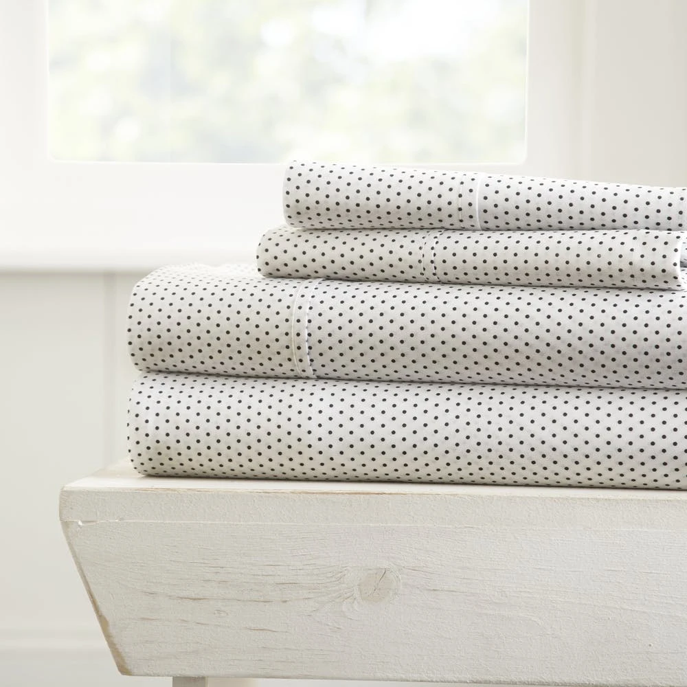 Premium Sheet Sets - Light Gray Dotted Cali King 4 Piece 1