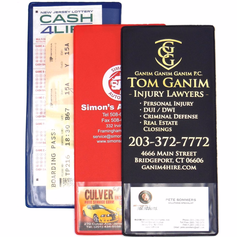 Document/Policy/Ticket Holder with extra pocket 4 3/4 x 9 3/8