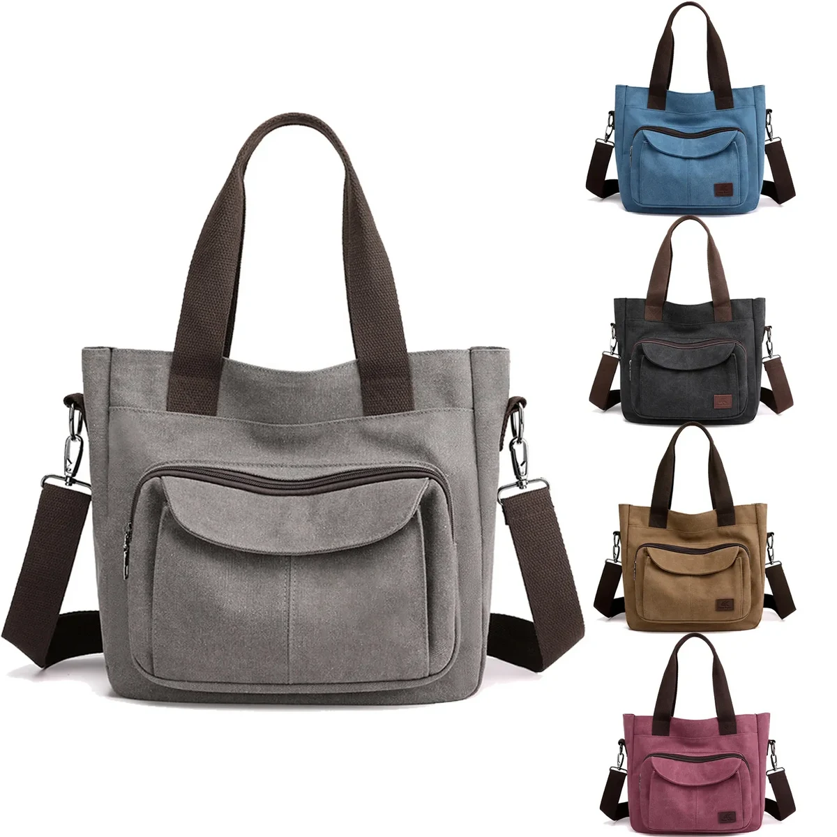 Women's Canvas Shoulder Handle Work Crossbody Bag 1