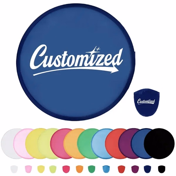 Custom Polyester Folding Hand Fan with Storage Pouch — Outdoor Event & Festival