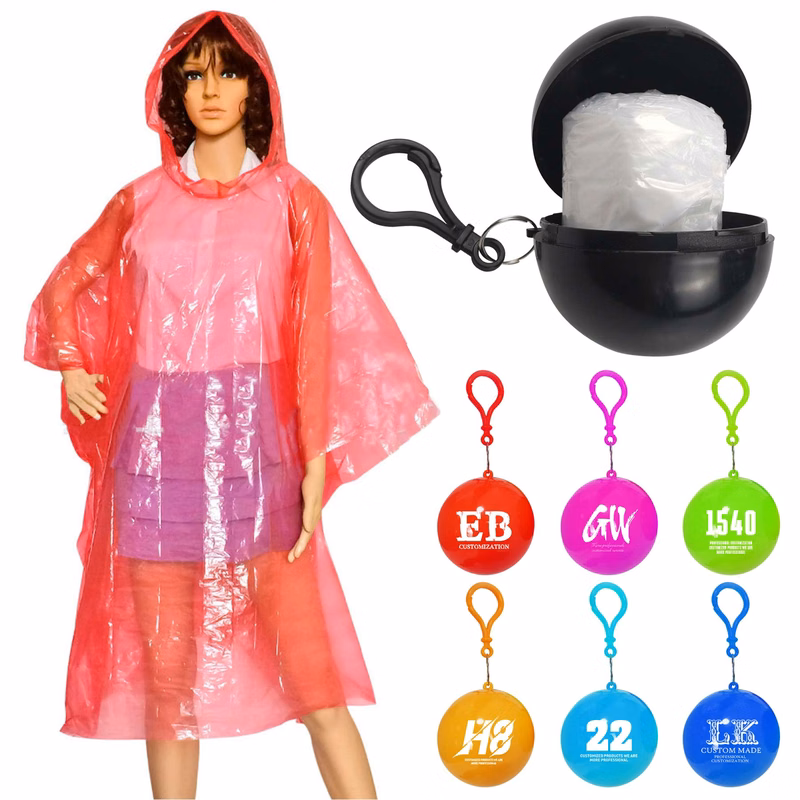 Portable Raincoats Keychains with Ball