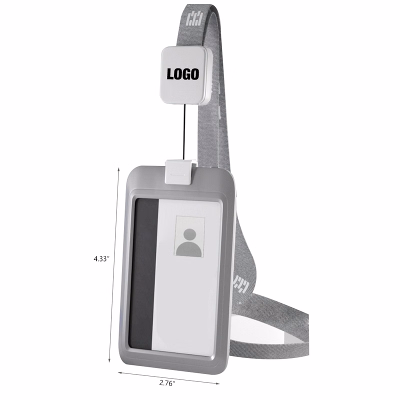 Customized ID card holder with retractable lanyard