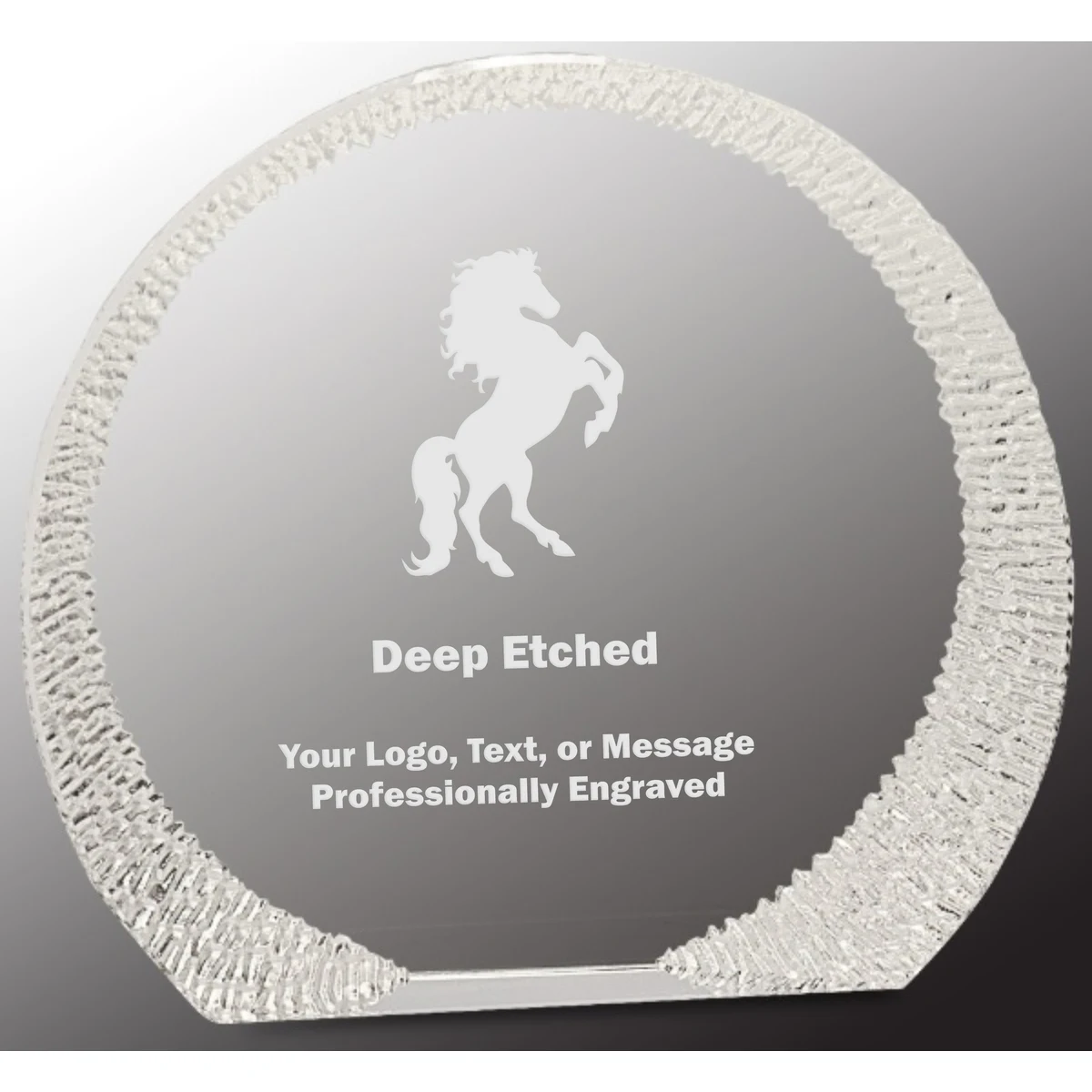 6 1/4" Round Crystal Award with Decorative Edge 1