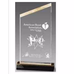 5" x 10" Gold Reflection Beveled Peak Acrylic Award