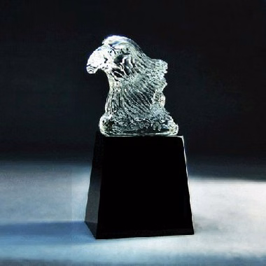 Recognition Art Sculpture Eagle Award on Black Crystal Base