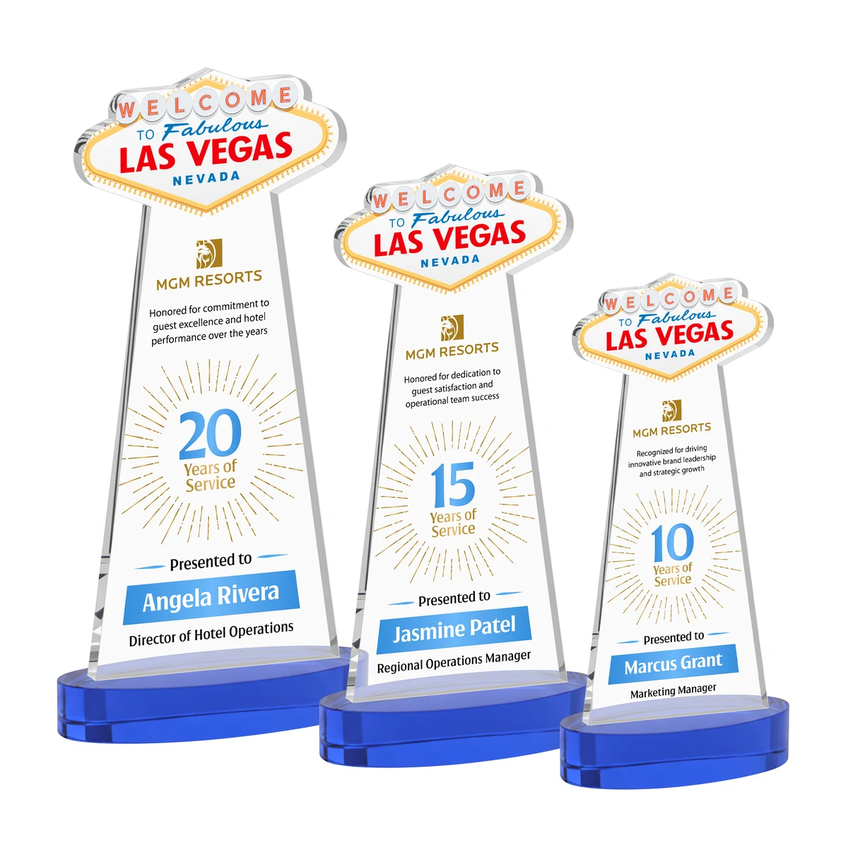 Las Vegas VividPrint™ Award on Alberton Base - Blue 1