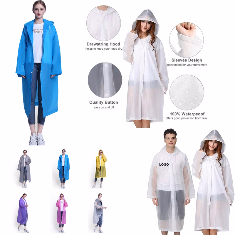 Reusable EVA Rain Ponchos