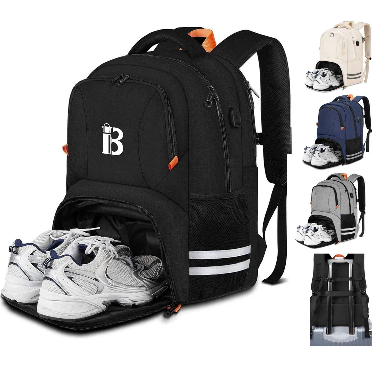 Polyester Waterproof Backpack w/ Shoe Compartment 1