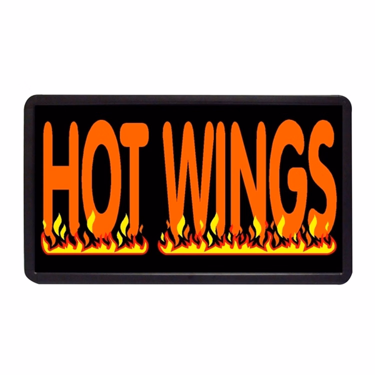 Hot Wings 13" x 24" Simulated Neon Sign