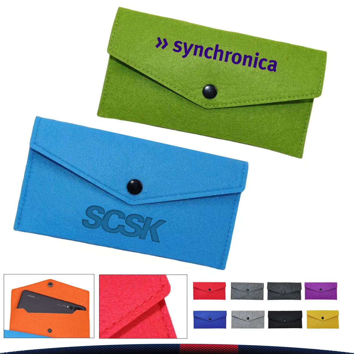Felyra Snap-Closure Felt Glasses Pouch 1