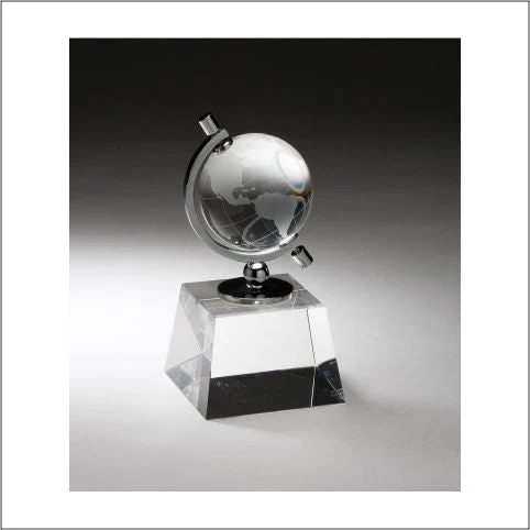 Crystal Spinning Globe On Clear Base 1