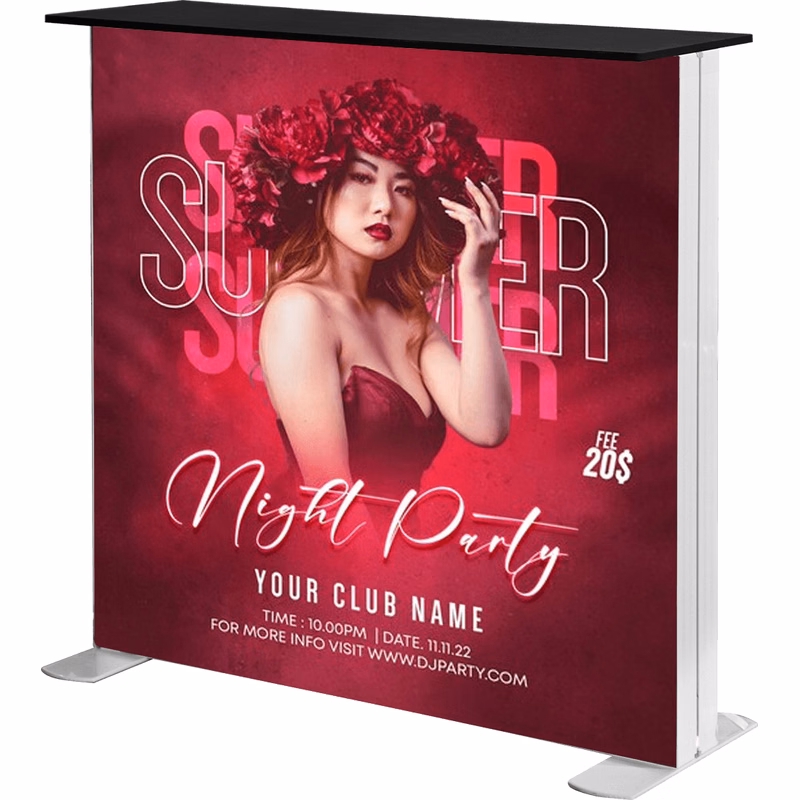 3.3'w x 3.3'h - LED Light Box Countertop Display - Fabric Only