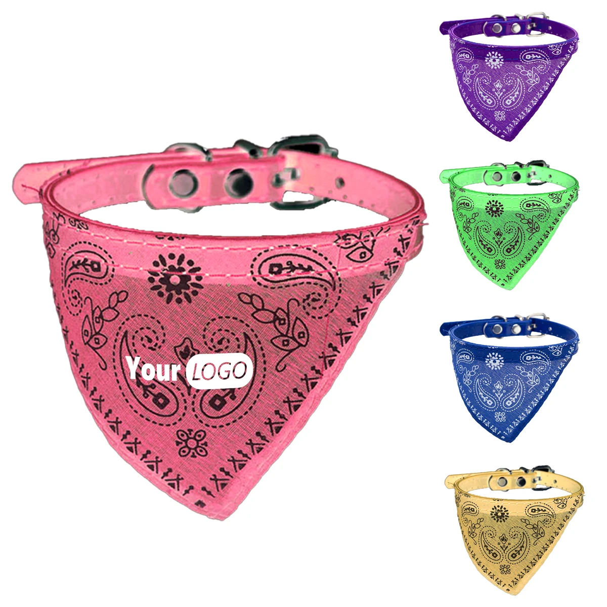 Pu Leather Customizable Pet Bandana Collar For Fashion-Forward Pets 1