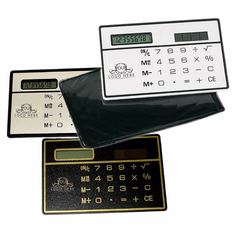 8 Digits Ultra Thin Slim Mini Solar Power Pocket Calculator