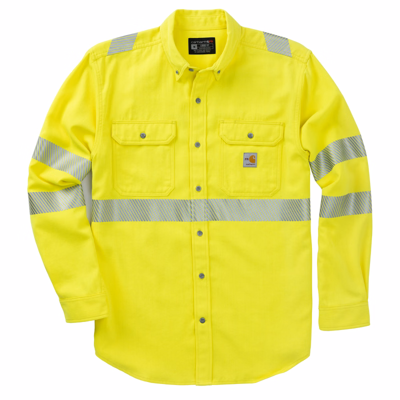 Carhartt Mens FR HV Force Twill LS Class 3 Shirt