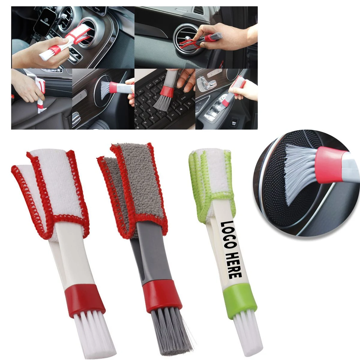Eco-Friendly PP & Microfiber Dual Head Car Detail Brush 1