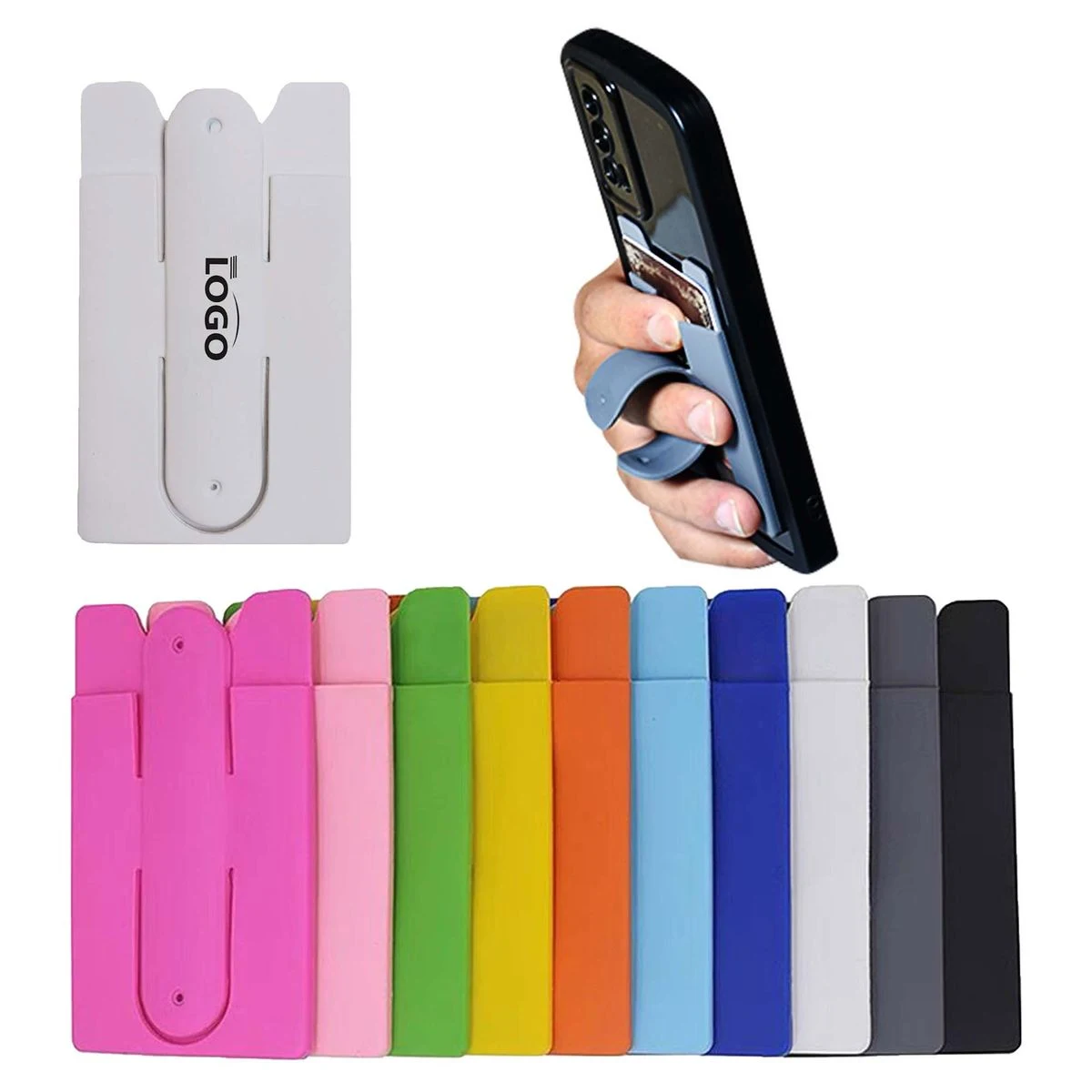 Silicon Adhesive Phone Wallet with Stand 1