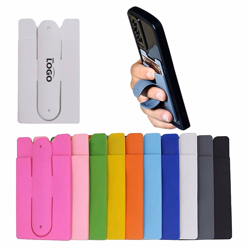 Silicon Adhesive Phone Wallet with Stand