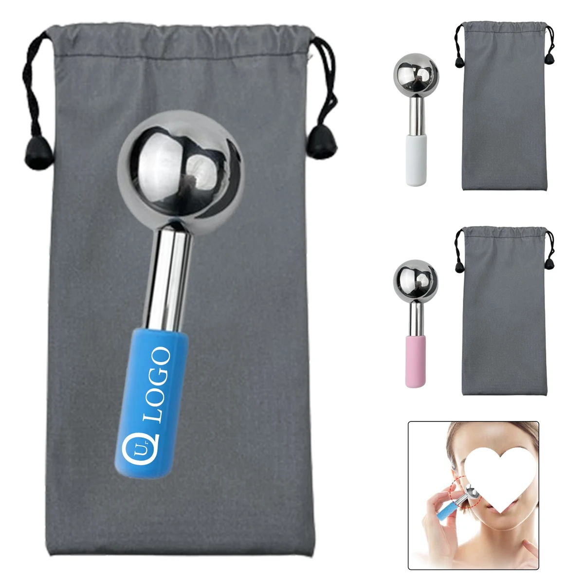 Stainless Steel Ice Globes W/ Storage Bag 1