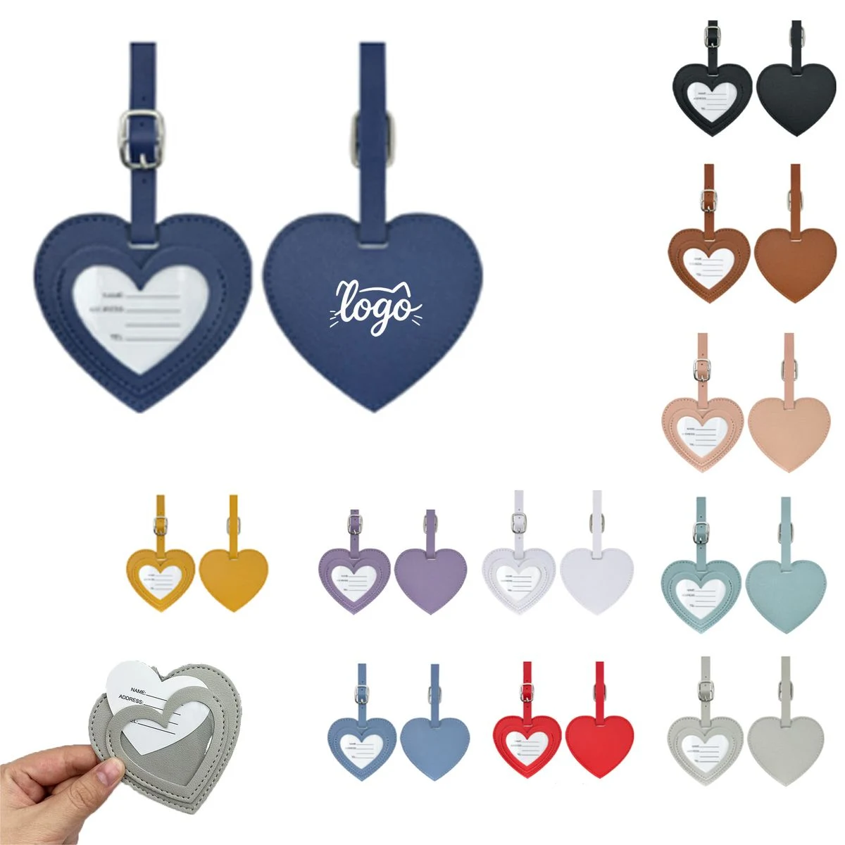 Premium Heart-Shaped Leather Boarding Pass Holder 1