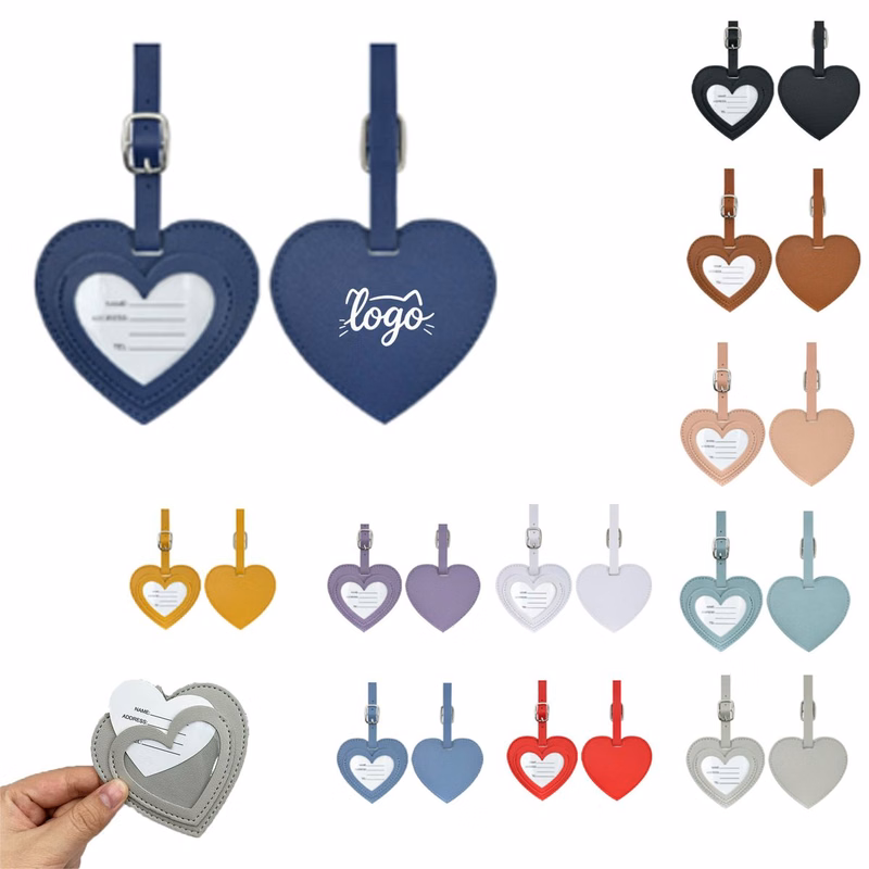 Premium Heart-Shaped Leather Boarding Pass Holder