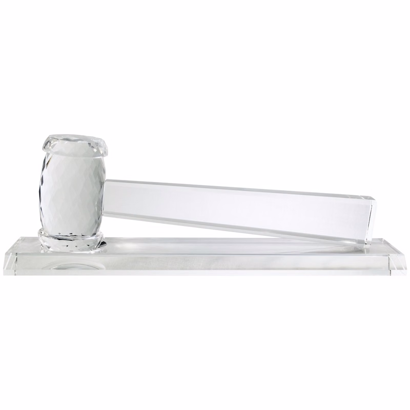 Optical Crystal Gavel and Base