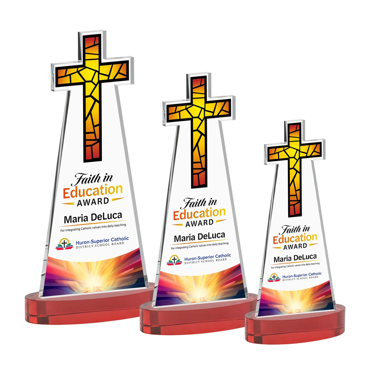 Cross VividPrint™ Award on Alberton Base - Red 1