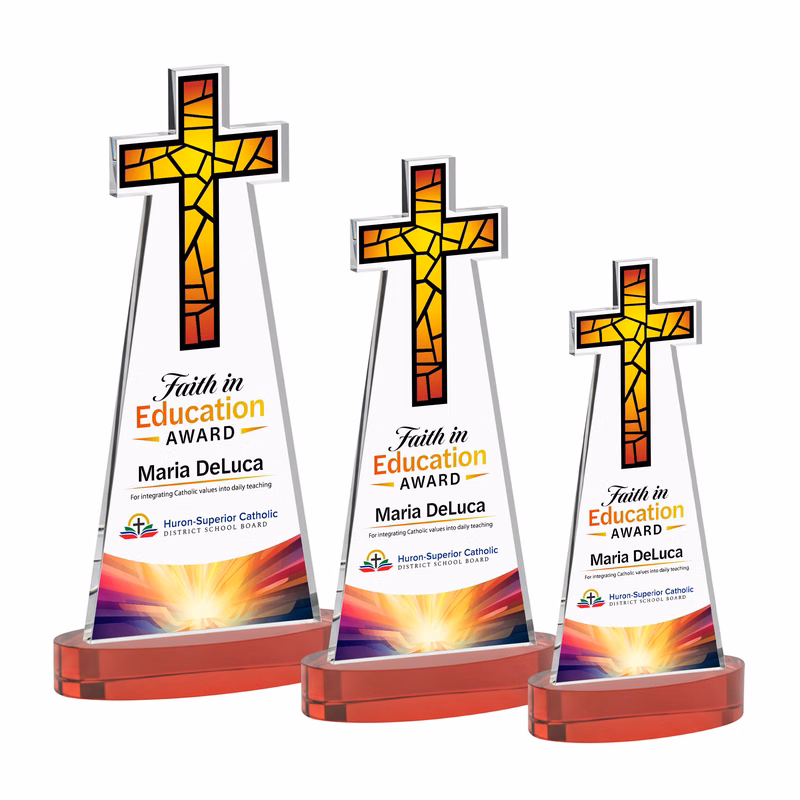 Cross VividPrint™ Award on Alberton Base - Red