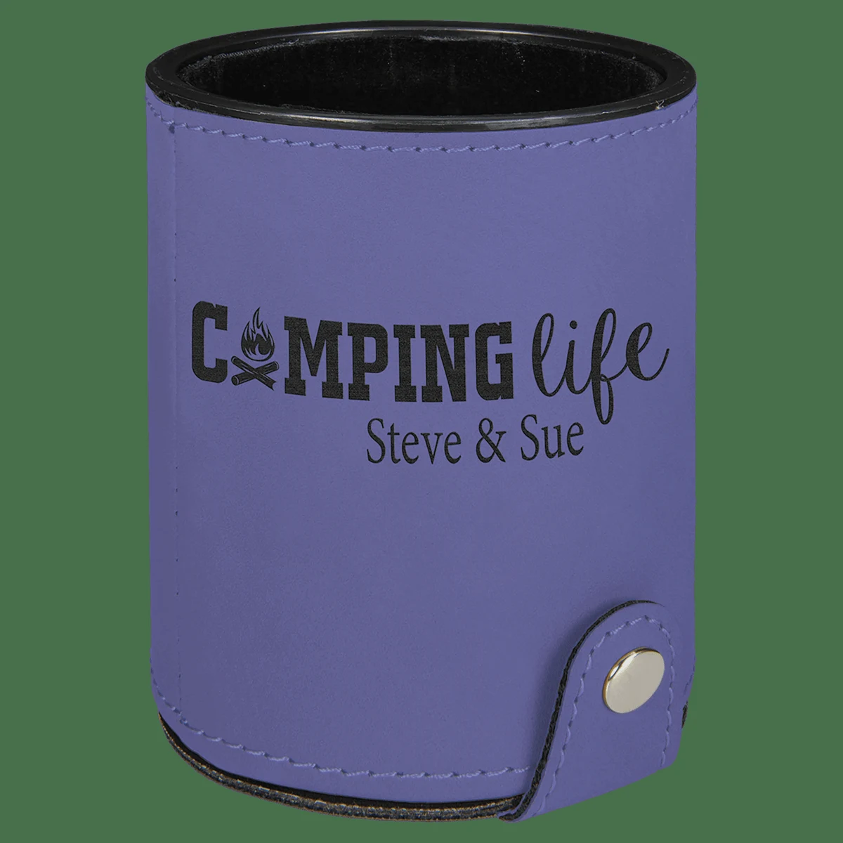 Purple Leatherette Dice Cup with 5 Dice 1