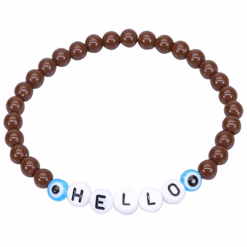 Plastic Handmade fashion letter beaded bracelet