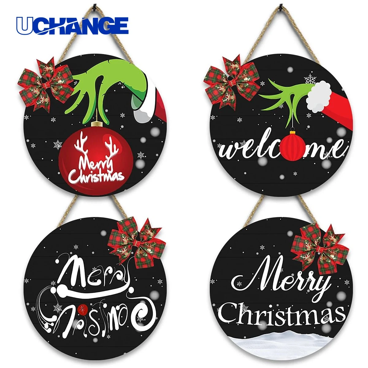 Holiday Wooden Welcome Door Sign Decor 1