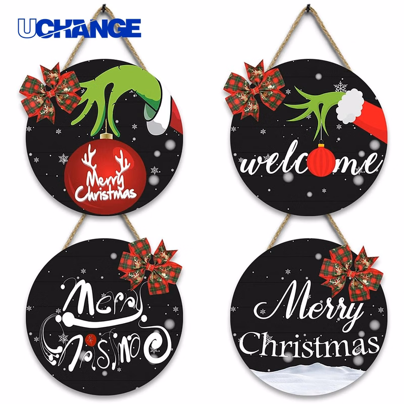Holiday Wooden Welcome Door Sign Decor