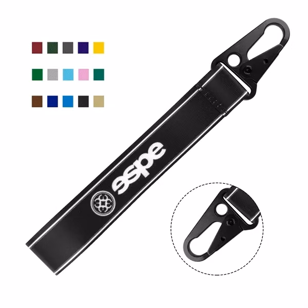 Custom 6-Inch Nylon Wrist Lanyard with Locking Carabiner — Adventure Outdoor Gift