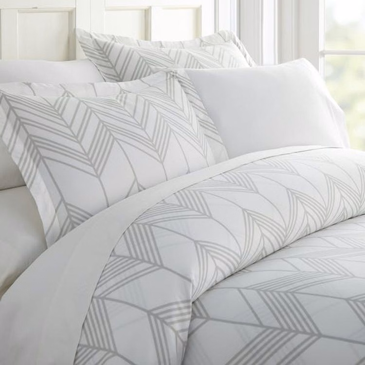 Duvet Cover Sets - Gray Chevron King 3 Piece
