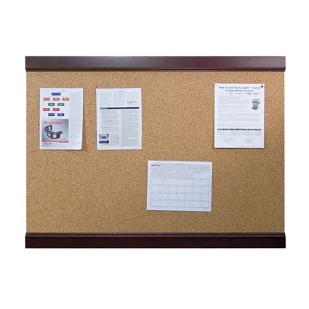 Large Bulletin Board with Hardwood Accent Rails 1