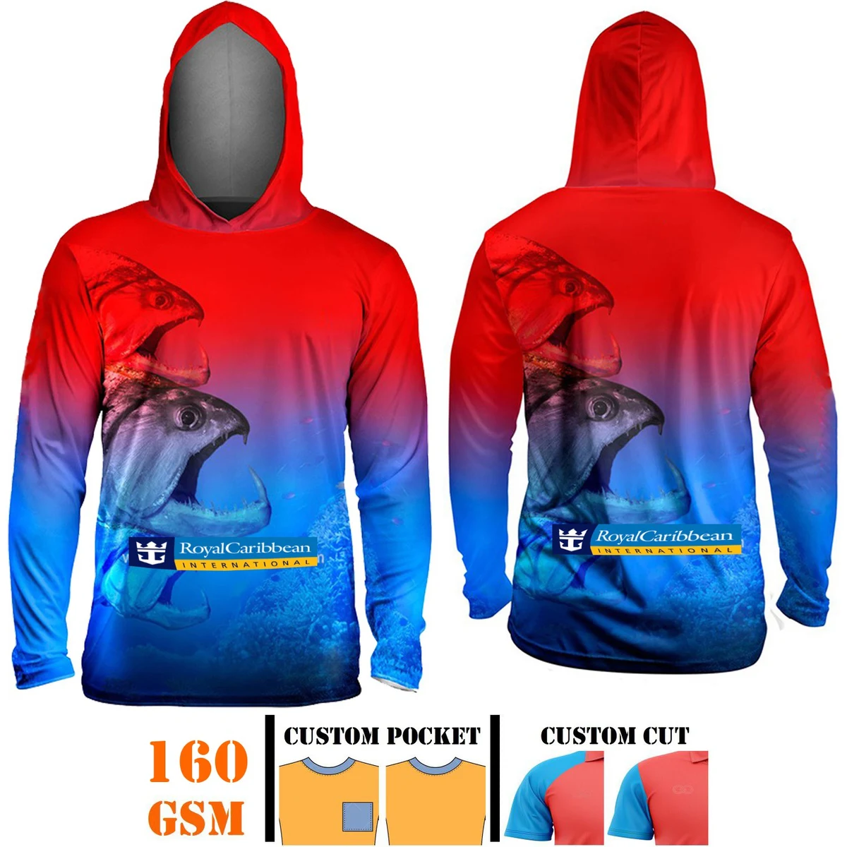 160 GSM Brushed Milk Silk Unisex Hooded long sleeve T-shirt 1