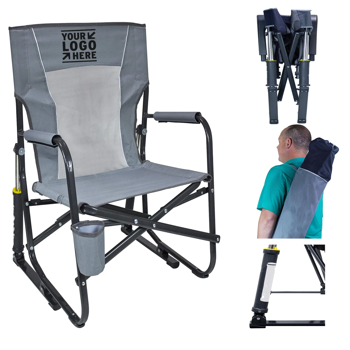 Outdoor Camping FirePit Low Rocking Chair 1
