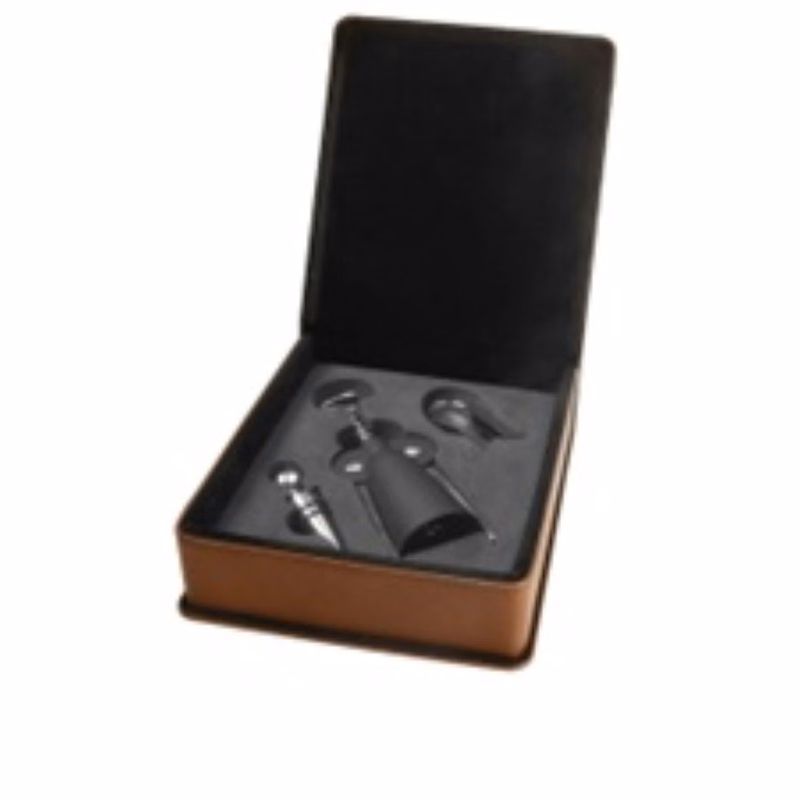 3-pieceLeatherette Wine Tool Set